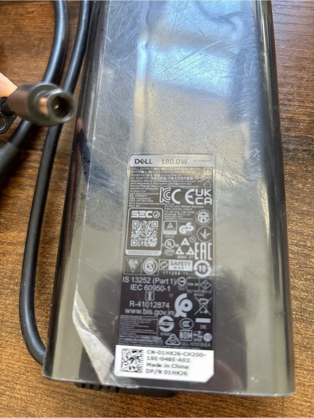 Dell 180W Power Adapter Black 19.5V 9.23A AC Adapter Laptop Power Adapter